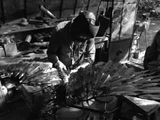 Aigle en acier, sculpture, Aurélien Raynaud, peintre sculpteur animalier